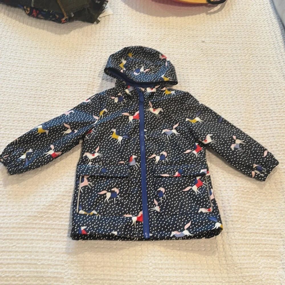 Joules girls navy raincoat